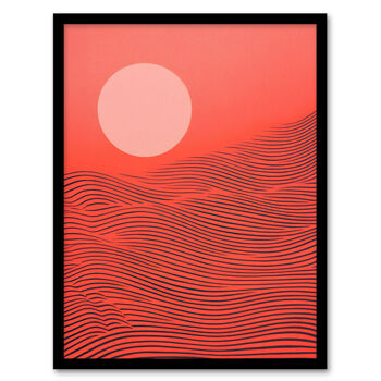 Desert Coral Pink Orange Sunset Abstract Wall Art Print, 5 of 6