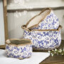 Personalised Gift Set Of Three Solene Blue Botanical Planters, thumbnail 5 of 11