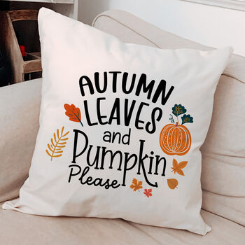 Autumn Leaves And Pumpkin Please Cushion, 5 of 6