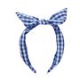 School Gingham Tie Headband Blue, thumbnail 1 of 4