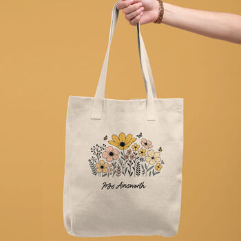 Personalised Summer Floral Tote Bag Thank You Teacher Gift, 2 of 2