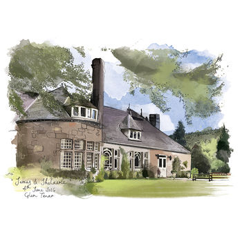 Personalised Wedding Venue Or Church Illustrated Print, 9 of 12