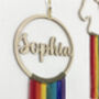 Personalised Wooden Name Hoop With Rainbow Fringing, thumbnail 6 of 9