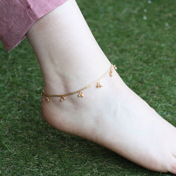 Golden Brass Rounds Beads Indian Payal Anklet, 2 of 6