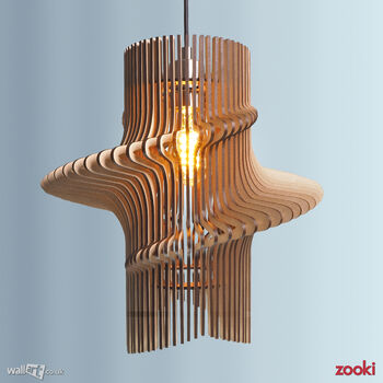 Zooki 16 'Skadi' Wooden Pendant Light, 3 of 9