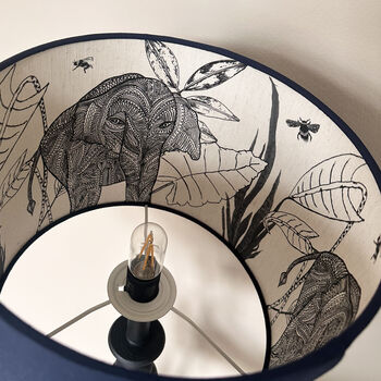 Inside Out Linen Elephant Drum Lampshade, 5 of 9