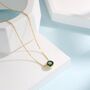 Emerald Green Cz Bezel Pendant Necklace, thumbnail 5 of 11