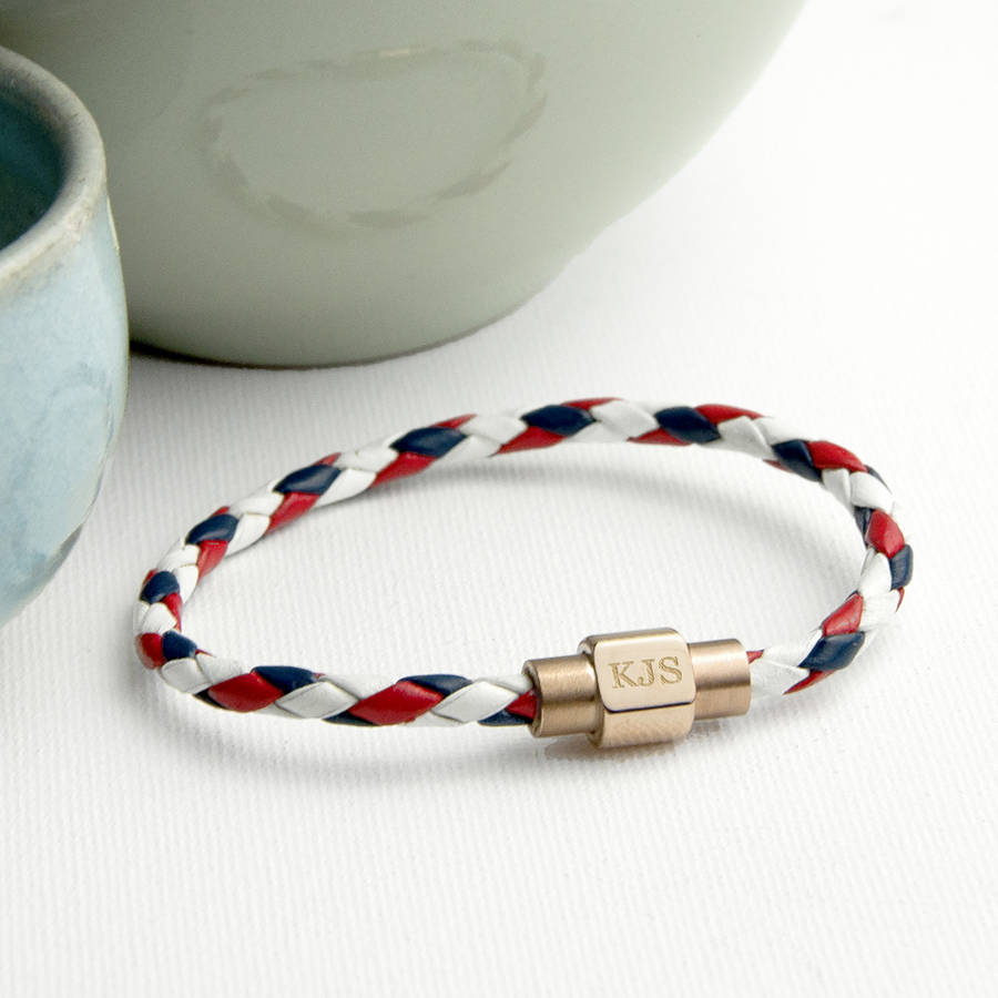 Personalised Men S Nautical Leather Bracelet By Thelittleboysroom Personalised Men S Nautical Leather Bracelet