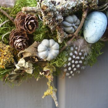 Spring Feather Egg And Twig Wreath Wall Door, 4 of 6