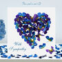 With Sympathy Forget Me Not Butterflies Heart Card, thumbnail 1 of 8