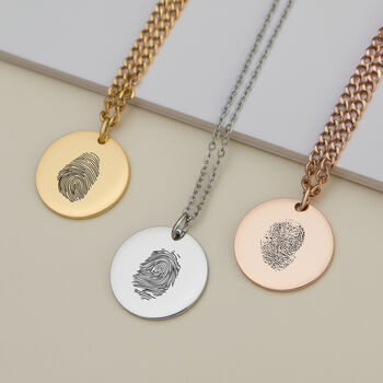 Fingerprint Disc Necklace, 5 of 9
