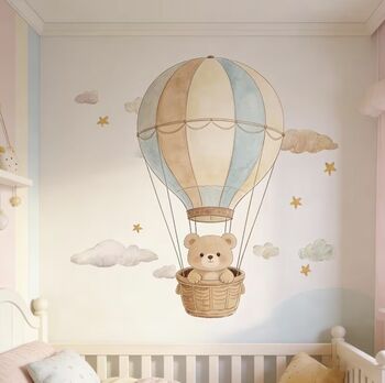 Neutral Colour Hot Air Balloon Bear Large Size, 5 of 5
