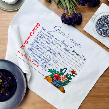 Personalised Family Recipe Handwritten Tea Towel, 2 of 12
