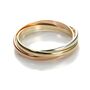 9ct Mixed Gold 2mm Russian Wedding Ring Size K S, thumbnail 2 of 5