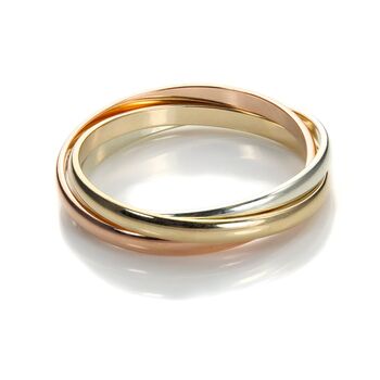 9ct Mixed Gold 2mm Russian Wedding Ring Size K S, 2 of 5