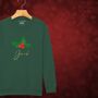 Glittery Holly Personalised Christmas Jumper Sweatshirt For Girls And Boys, thumbnail 5 of 10