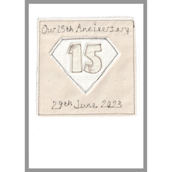 Personalised 15th Crystal Wedding Anniversary Card, 3 of 6