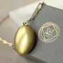 Gold Oval Personalised Locket Necklace, thumbnail 11 of 11