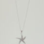 Sterling Silver Cubic Zirconia Starfish Pendant Necklace, thumbnail 5 of 7