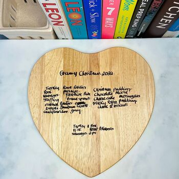 Treasured Recipe From A Loved One Heart Chopping Board, 2 of 5