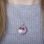May Birth Flower Lily Photo Locket Gift Necklace, thumbnail 3 of 5