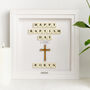 Personalised Wooden Cross Baptism Keepsake Frame With Scrabble, thumbnail 3 of 9