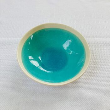 Porcelain Turquoise Serving Bowl / Platter, 9 of 12