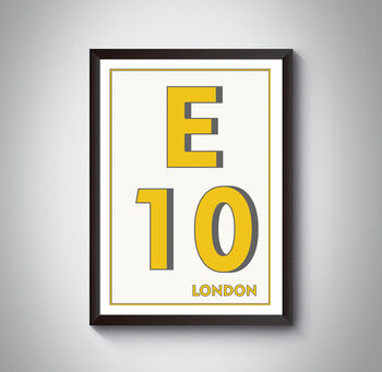 E10 Leyton London Typography Postcode Print, 3 of 10