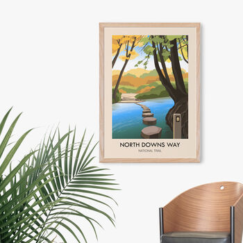 North Downs Way National Trail Travel Poster Art Print, 4 of 8