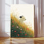 Dog Running Though The Meadow Art Print, thumbnail 1 of 4