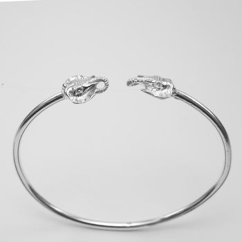Elephant Heads Bangle In Sterling Silver, 3 of 4