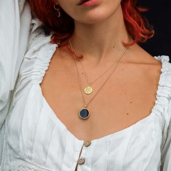 Black Onyx Porthole Necklace, 5 of 8