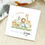 Personalised Safari Lion And Friends 1st Birthday Card, thumbnail 1 of 2