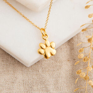 Paw print shop necklace gold