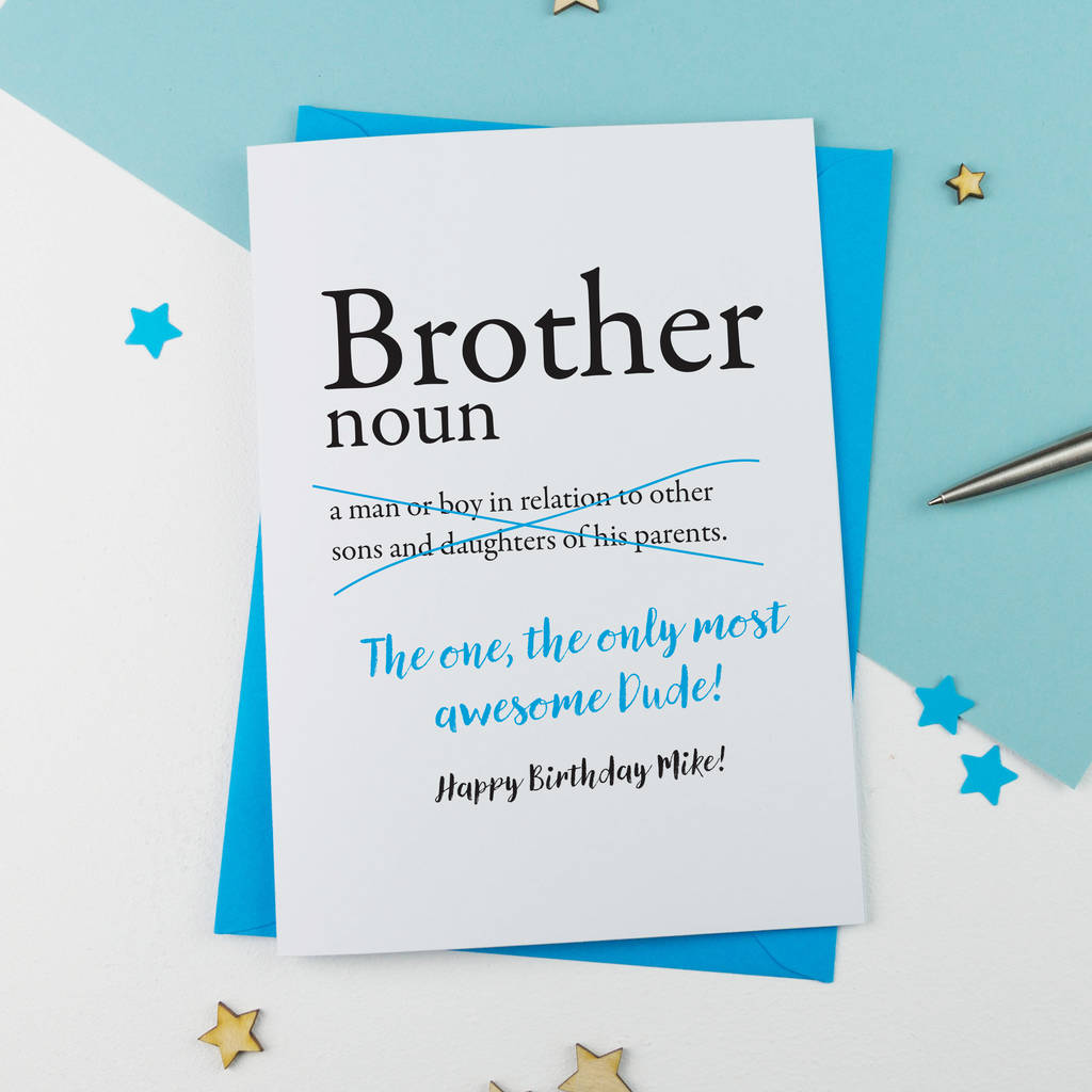 Brother Birthday Card Personalised By A Is For Alphabet