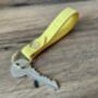 Personalised Embossed Yellow Leather Keyring, thumbnail 2 of 12