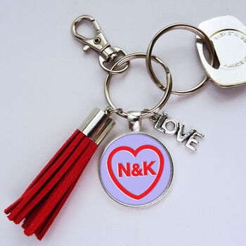 Personalised Valentine Keyring And Bag Charm, 3 of 8