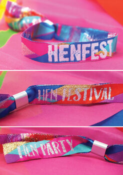 Henfest Multi Coloured Festival Hen Party Wristbands, 4 of 6
