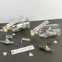 Personalised Silver Paper Ship In A Bottle – Silver Wedding Anniversary Gift, thumbnail 7 of 9
