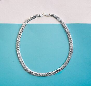 Solid Sterling Silver Mens Curb Chain Necklace, 6 of 6
