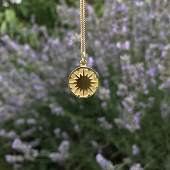 Supernova Medallion Necklace Gold Vermeil, 2 of 7