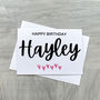 Large Print Personalised Love Heart Birthday Card, thumbnail 4 of 5