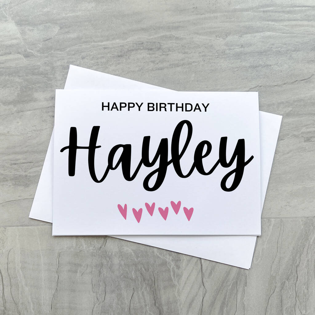 Large Print Personalised Love Heart Birthday Card By Dotty About Braille