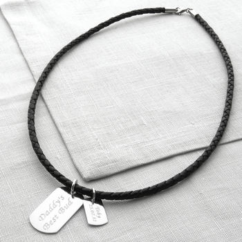 Men's Sterling Silver Double Dog Tag Necklace, 5 of 10