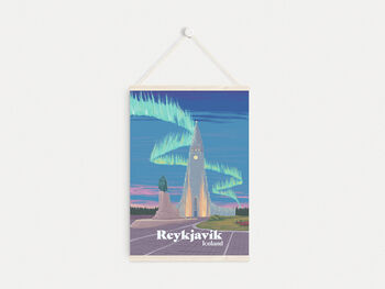 Reykjavik Iceland Travel Poster Art Print, 6 of 8