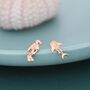Mismatched Scuba Diver And Whale Shark Stud Earrings In Sterling Silver, thumbnail 4 of 12