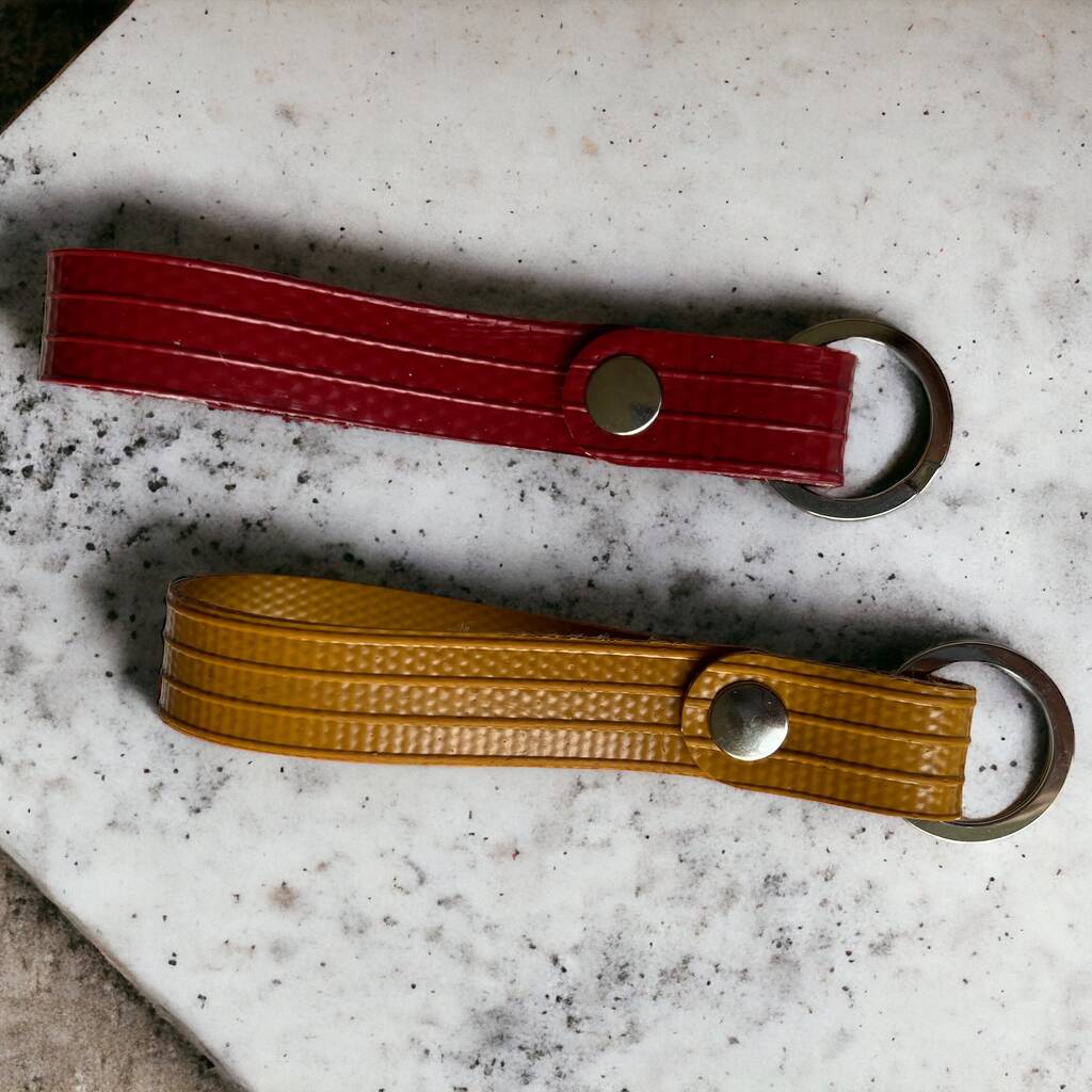 Reclaimed Firehose Loop Keyring By Holdall & Co