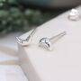 Tiny Sterling Silver Crescent Moon Stud Earrings, thumbnail 5 of 10