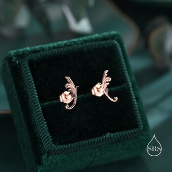 Sterling Silver Tiny Baroque Style Swirl Stud Earrings, 2 of 12
