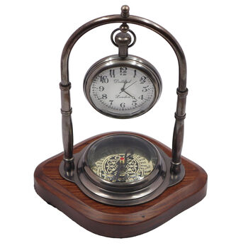 Personalised Desk Clock With Compass, 3 of 12